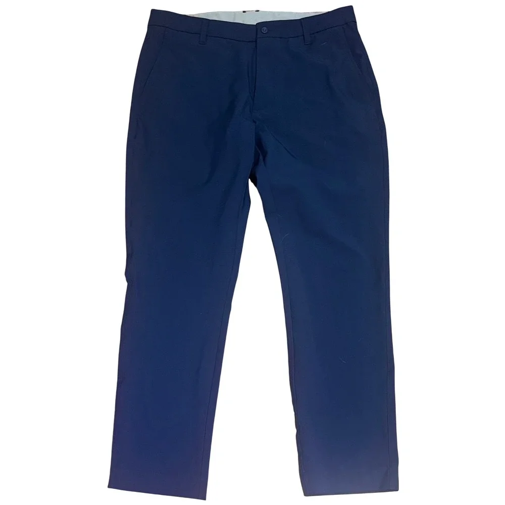 FootJoy Mens Navy Blue Performance Golf Pants Flat Front light Trousers 34x30